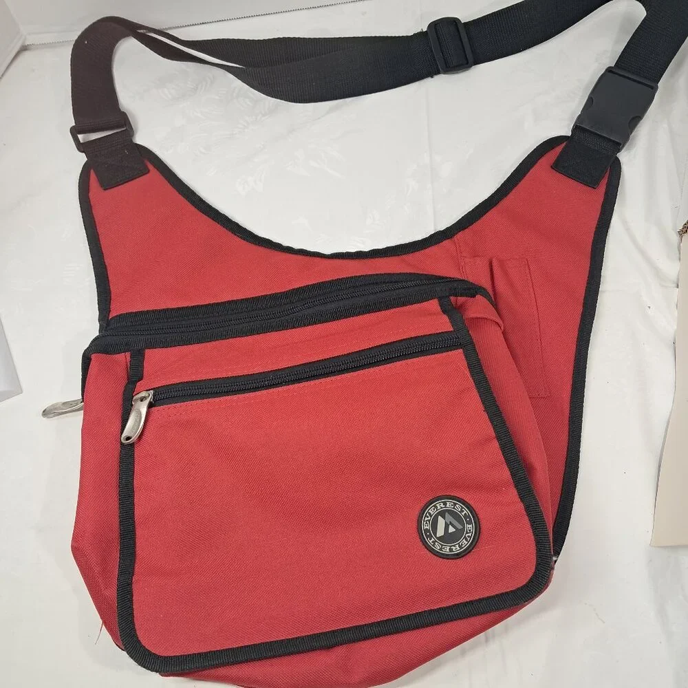 Everest Messenger Bag Red black‎ crossbody travel men women unisex Vintage